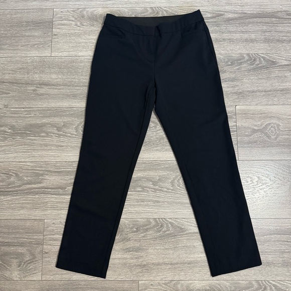 Alfani Women Elegant Black Slim Trousers Elastic Waist Business Pants Size 2P - Picture 1 of 14